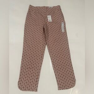 Croft & Barrow Effortless Stretch Pant Women’s 8 Ankle Red Geometric Pockets